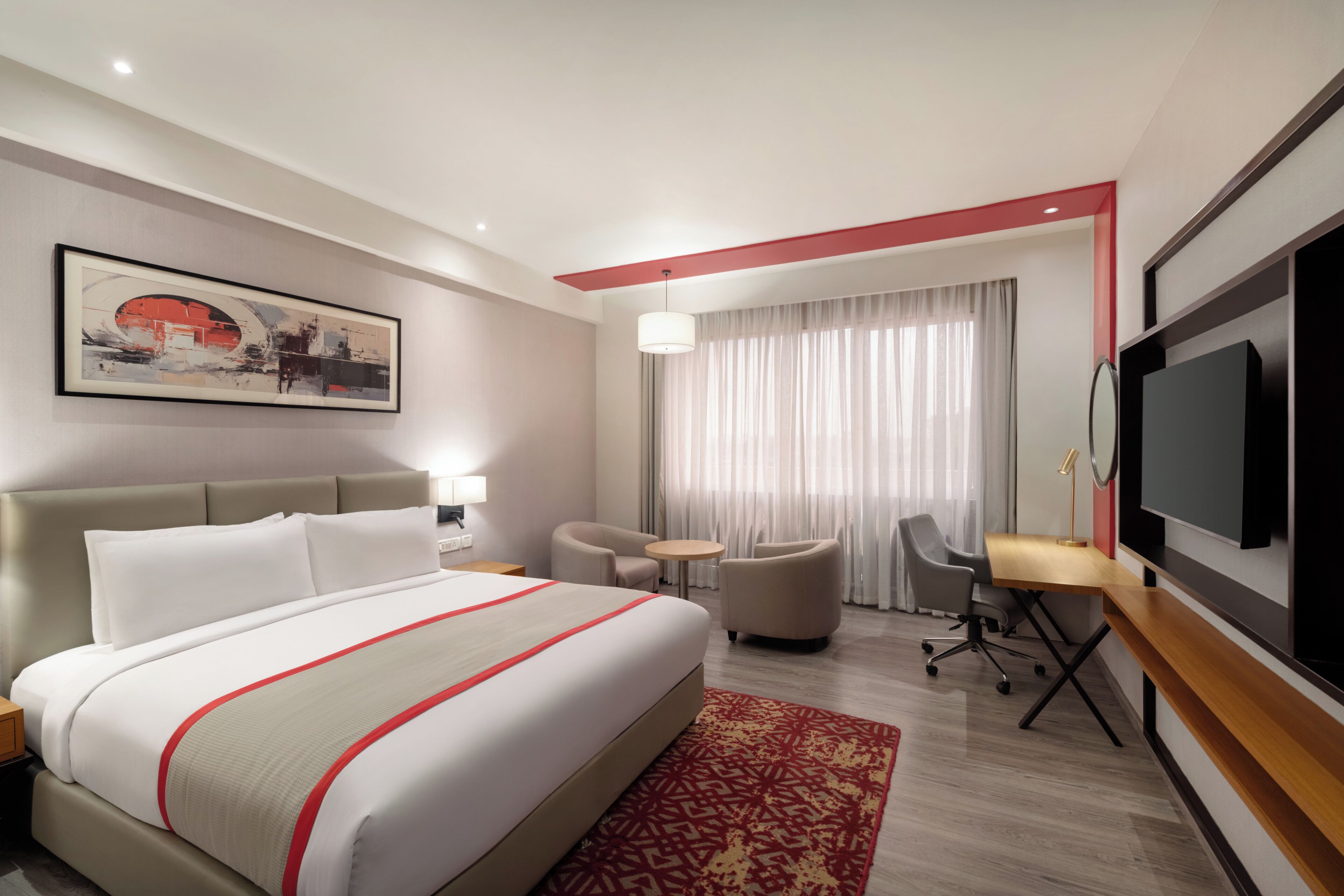 Room, 1 King Bed, Accessible | Premium bedding, minibar, in-room safe, desk