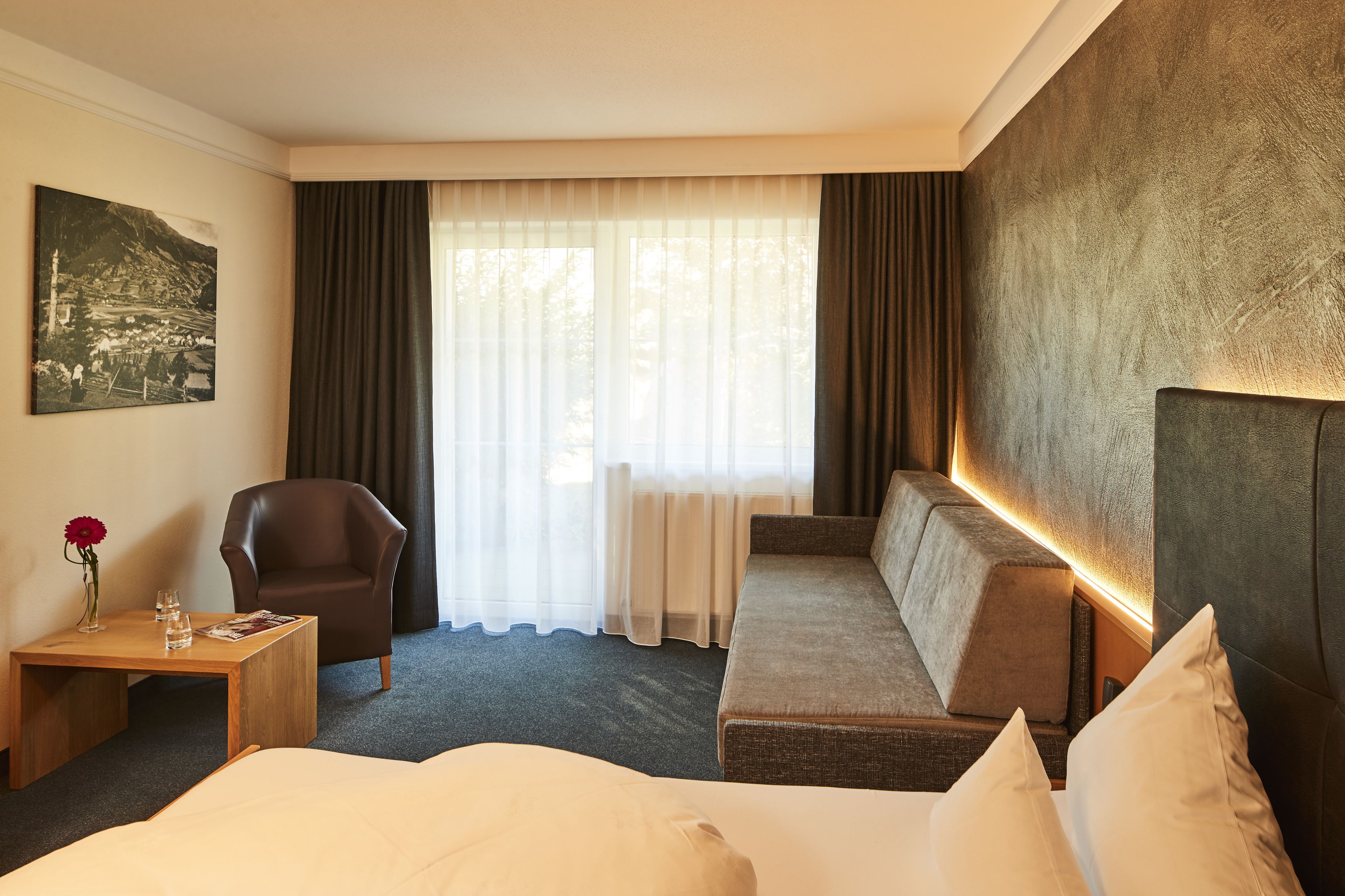 double room, balcony, mountain view | in-room safe, desk, soundproofing, travel cot