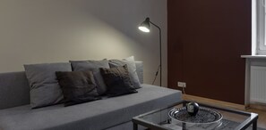 Comfort Apartment, 1 Bedroom, City View | Living room | 40-inch flat-screen TV with cable channels, TV - Barbakan Apartament Old Town (Warsaw)
