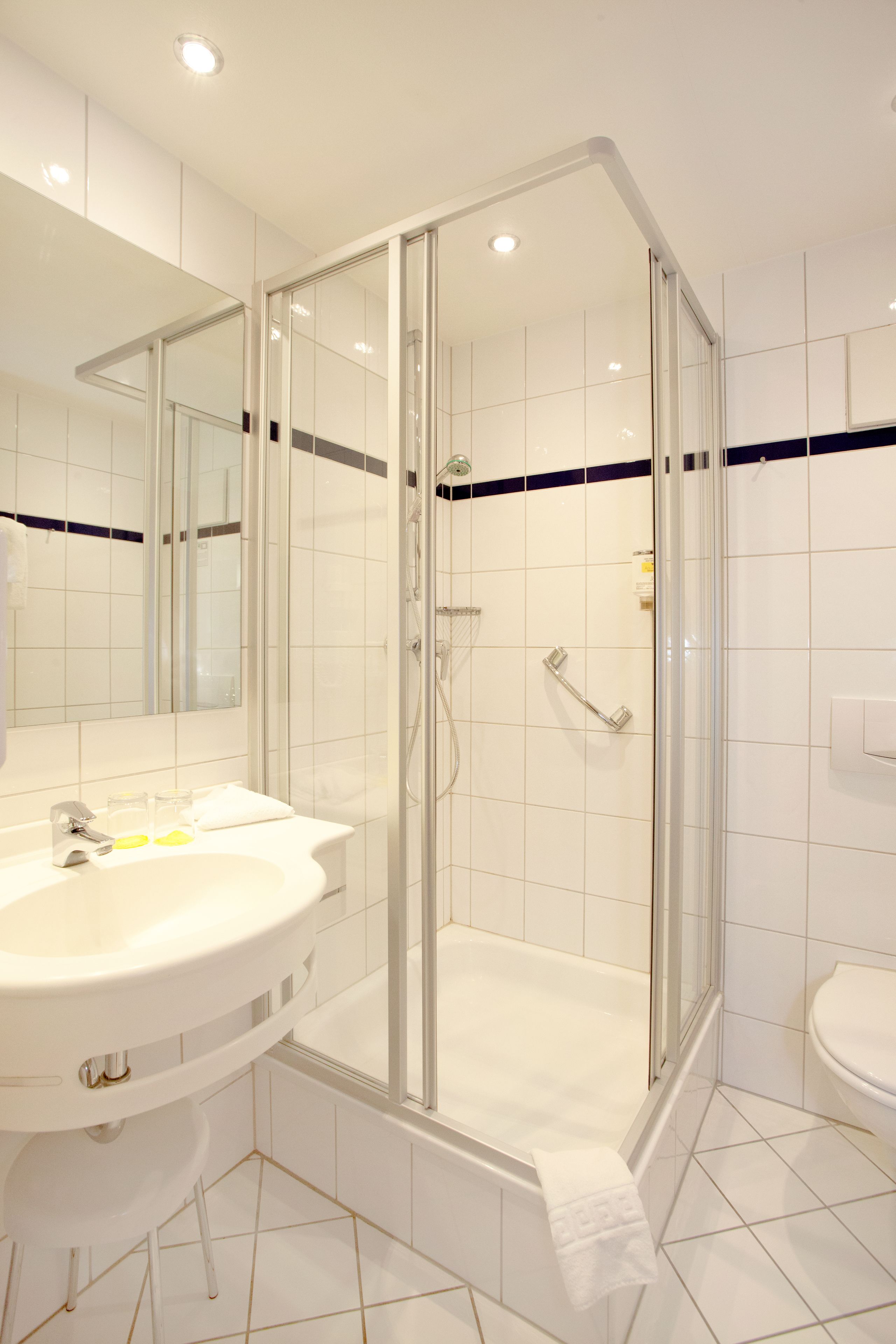 free toiletries, hair dryer, towels