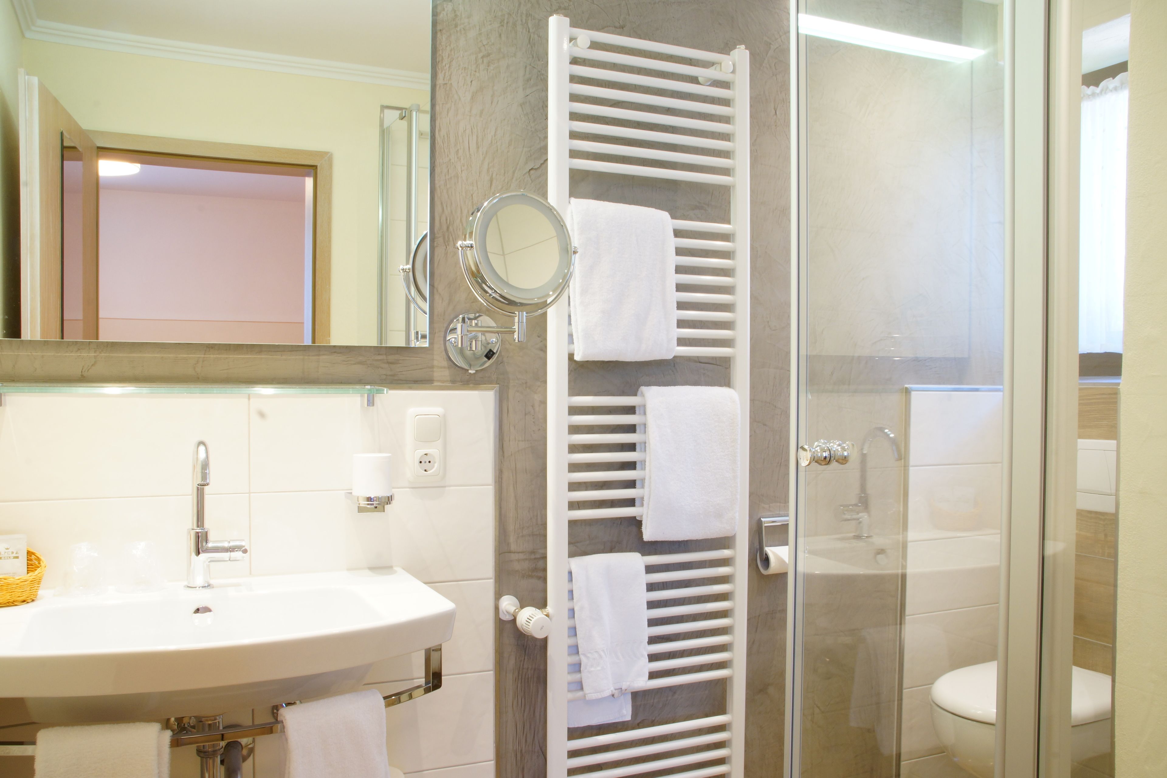 free toiletries, hair dryer, towels