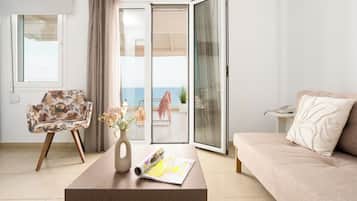 Superior Suite,Terrace, Sea View | Living area | 32-inch LCD TV with satellite channels, TV