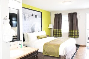 Deluxe kamer, 1 kingsize bed, niet-roken | Een bureau, extra bedden (toeslag), gratis wifi, beddengoed