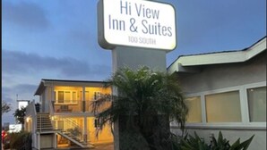 A sign for Hi View Inn & Suites at 100 South.