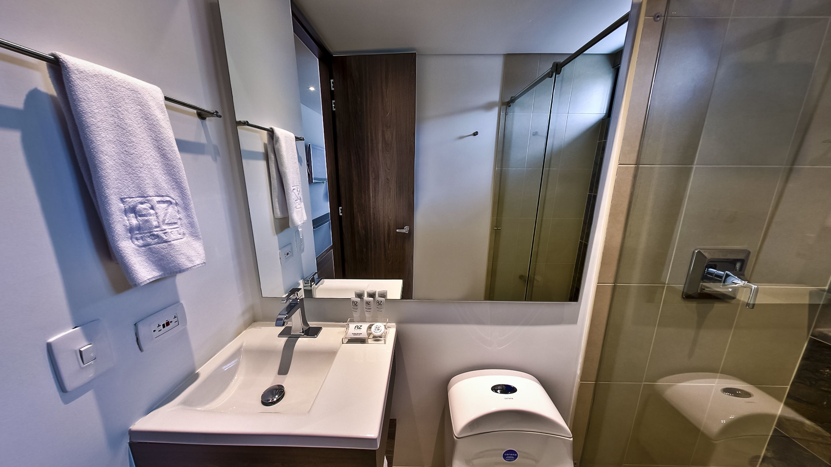 free toiletries, hair dryer, towels, soap