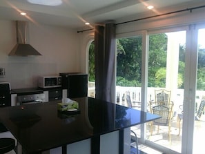  2 Bedroom Pattio Apartment | Private kitchen | Full-size fridge, microwave, stovetop, coffee/tea maker