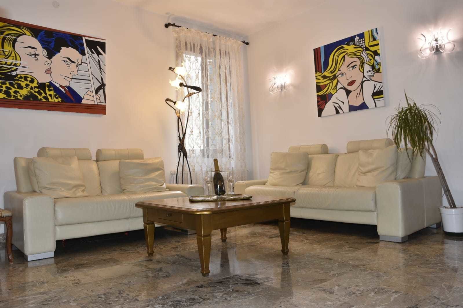 35-inch flat-screen TV with satellite channels, TV, DVD player