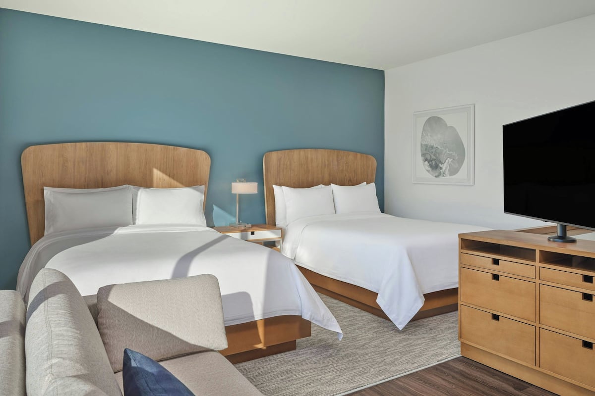 Studio, 2 Queen Beds | Hypo-allergenic bedding, in-room safe, desk, laptop workspace