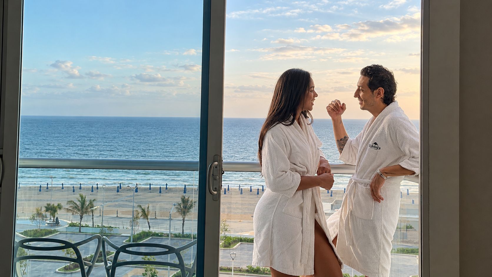 Comfort Double Room, 1 Bedroom, Balcony, Oceanfront | In-room safe, desk, laptop workspace, blackout drapes