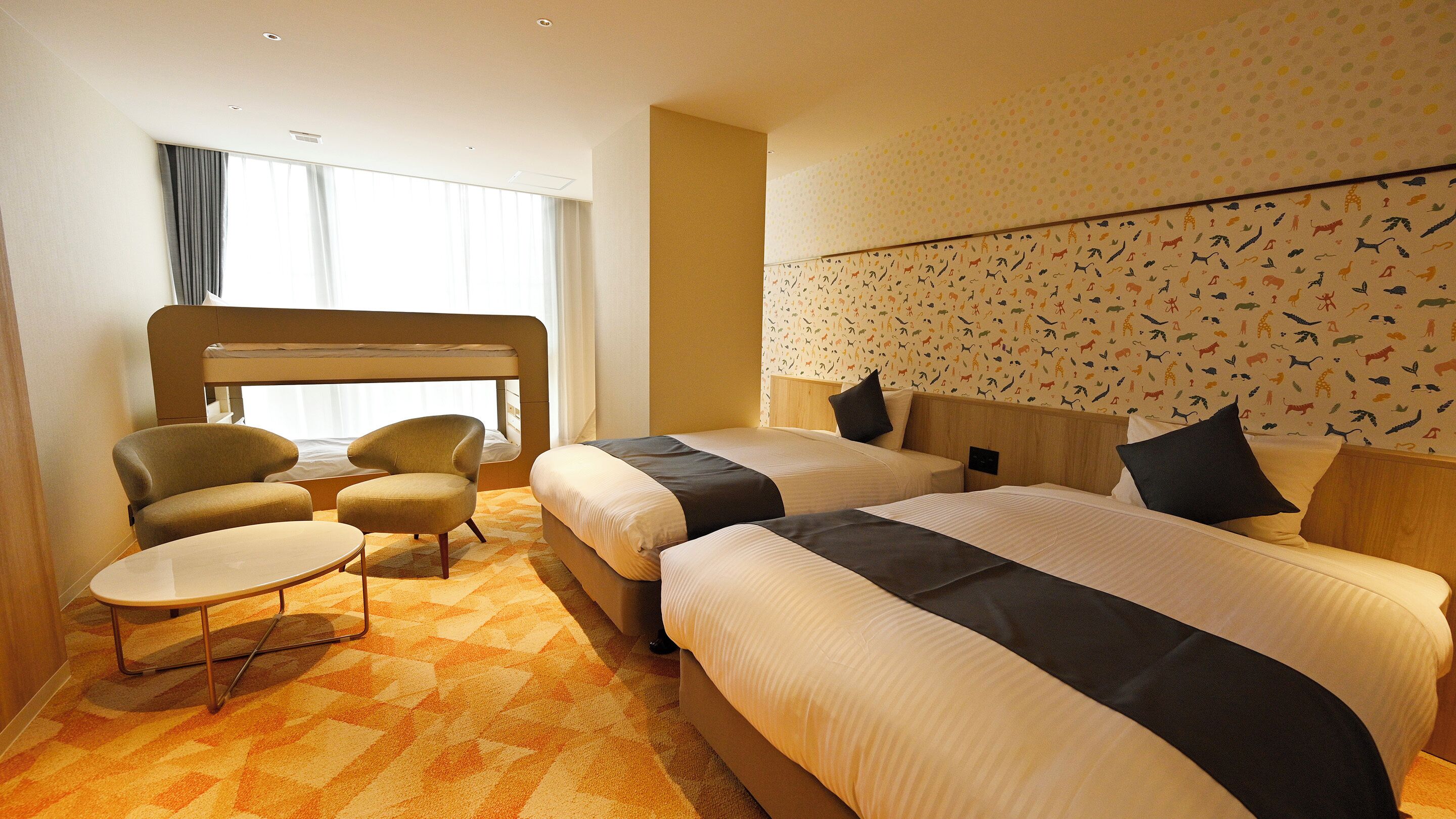 Standard Twin with Kids Room(North Building) - Shower Only - Non-Smoking | In-room safe, bed sheets