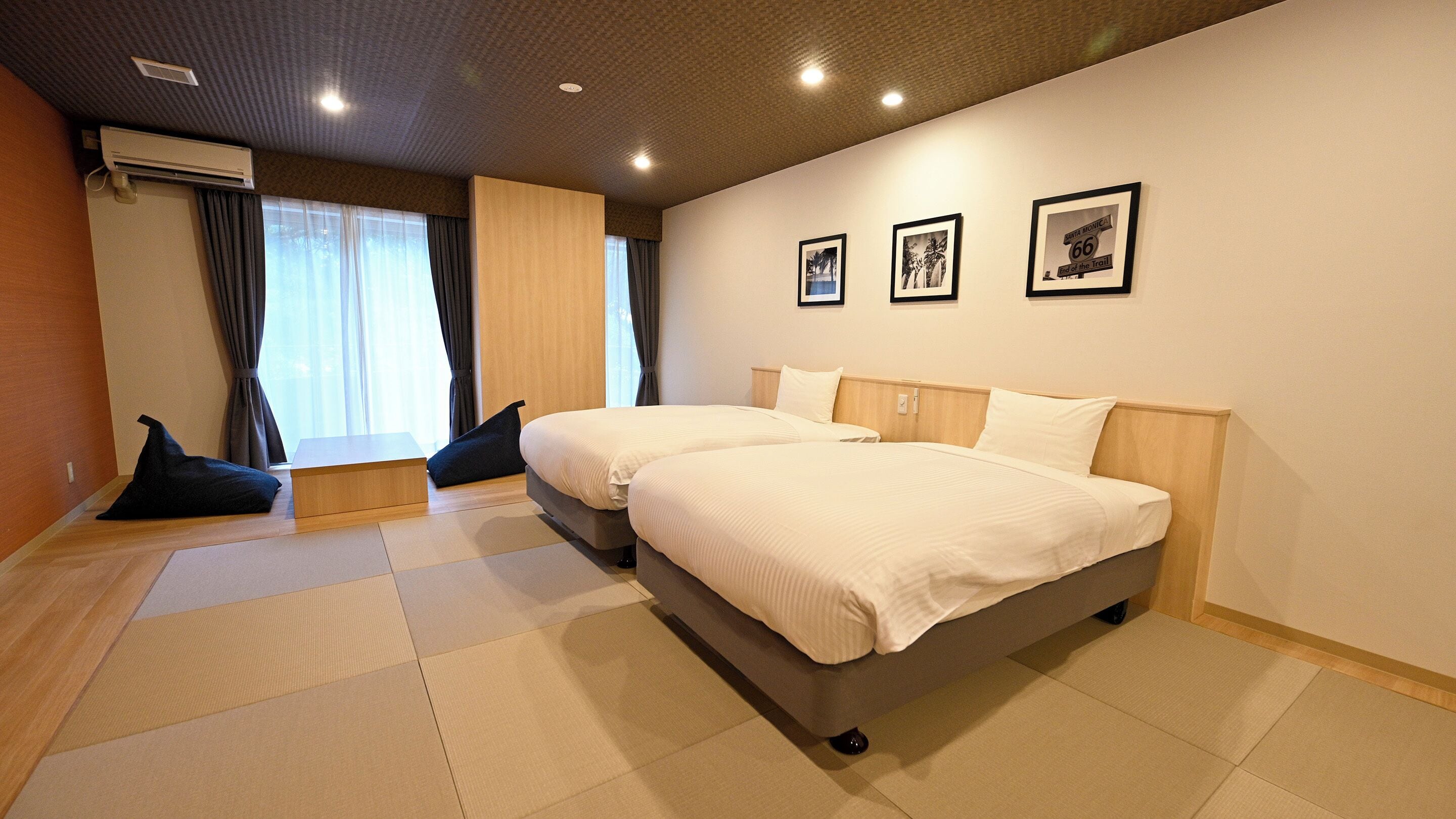 Superior Japanese-Style Twin Beds Room with 20 Tatami mats(Annex)- Shared Bathroom - Non-Smoking | In-room safe, bed sheets