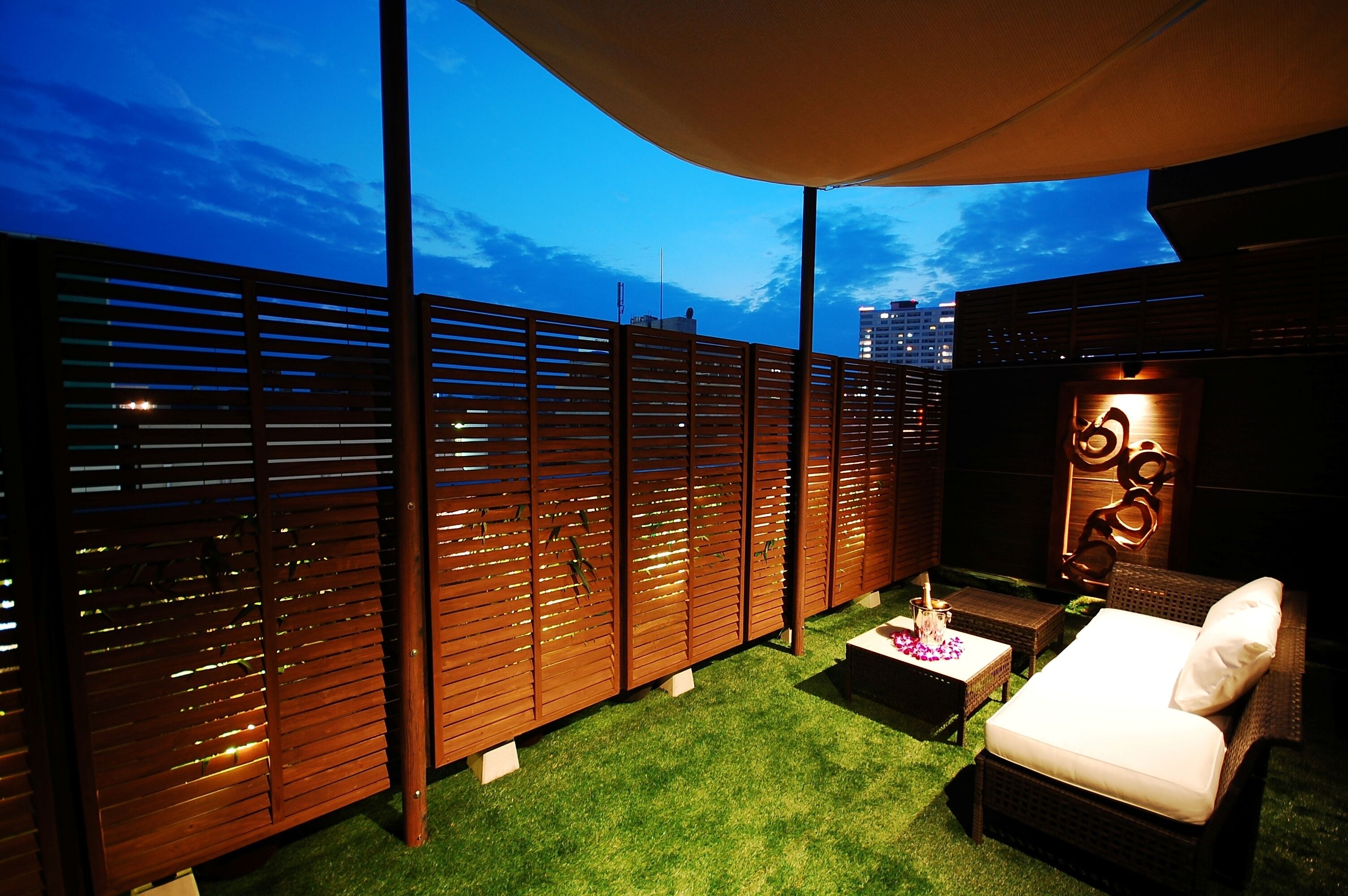 junior suite with open-air bath | terrace/patio