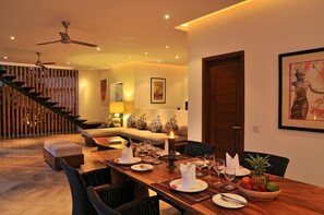Deluxe Villa, 2 Bedrooms, Private Pool, Pool View | Private kitchen | Full-size fridge, microwave, stovetop, coffee/tea maker