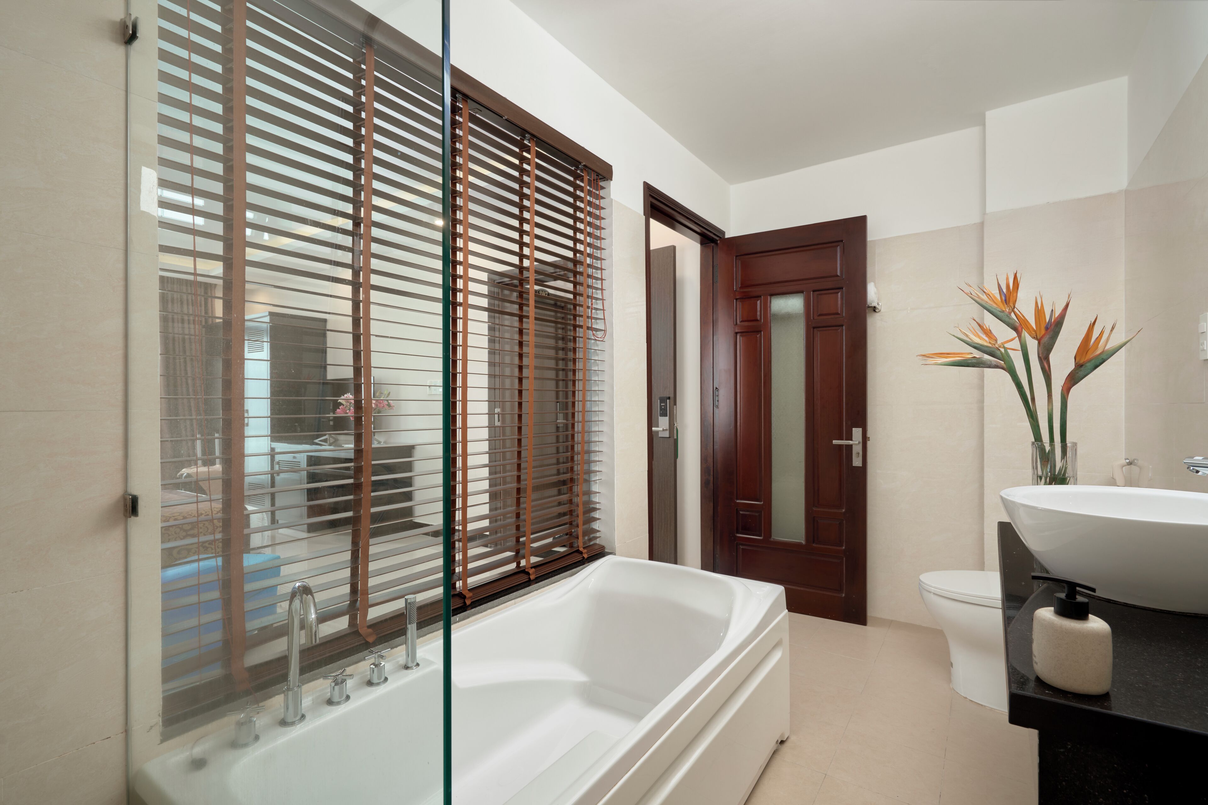 shower, free toiletries, hair dryer, slippers