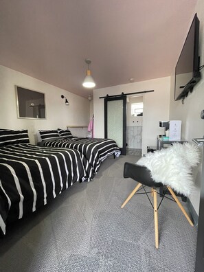 Deluxe Double Room, 2 Double Beds | Premium bedding, memory foam beds, individually decorated - Rainbow Motel (Greeley)