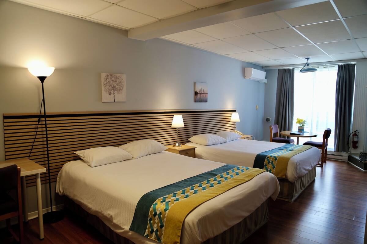 Room, 2 Queen Beds | Desk, laptop workspace, iron/ironing board, WiFi (free)