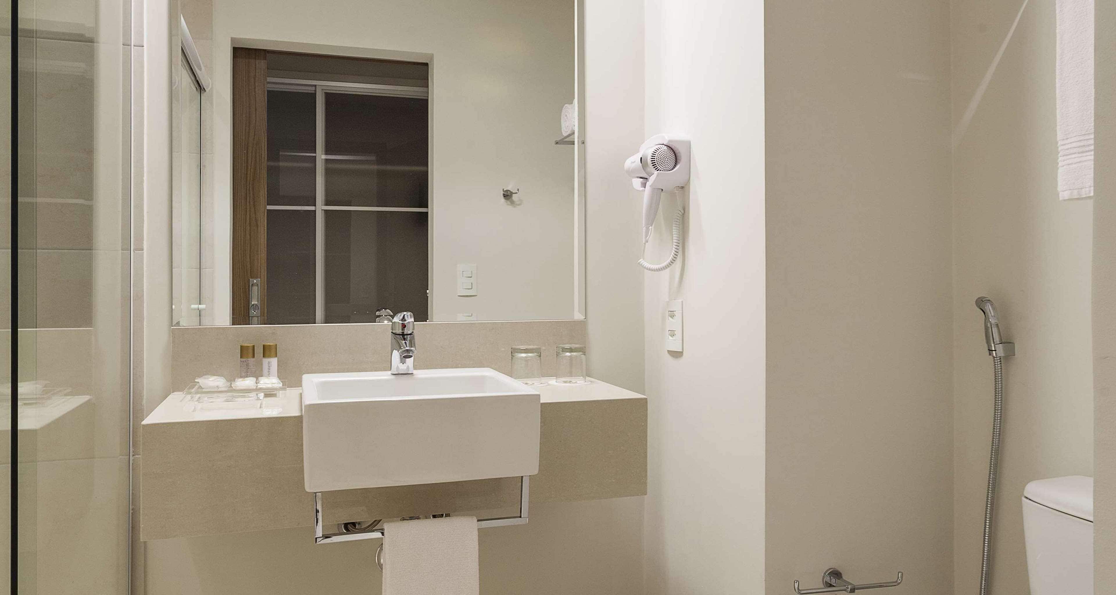 shower, eco-friendly toiletries, towels