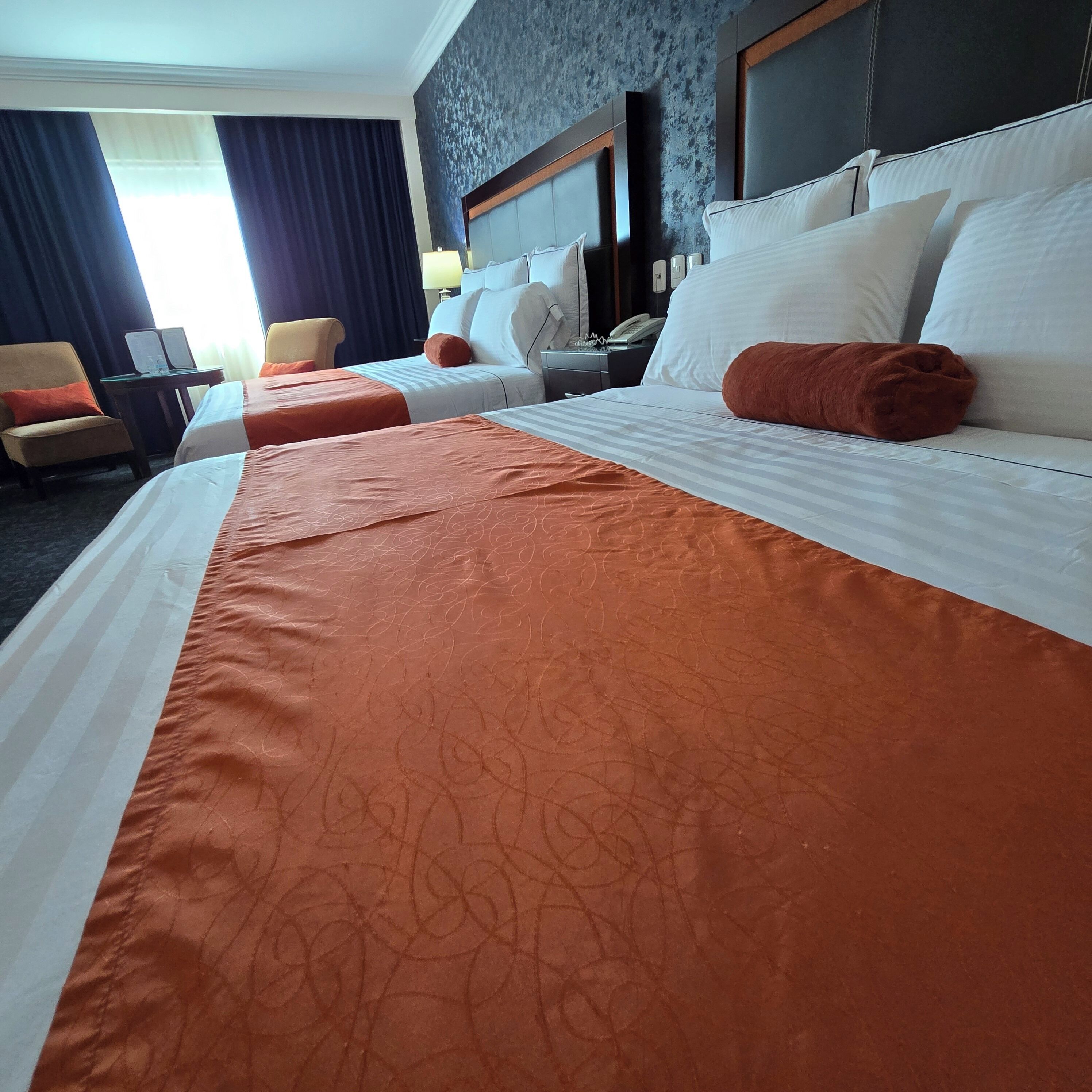 double room, 2 queen beds | premium bedding, in-room safe, desk, laptop workspace