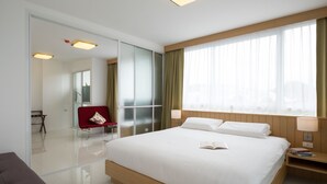 Deluxe Suite | 1 bedroom, premium bedding, in-room safe, blackout drapes - The WIDE Suites (Phuket)