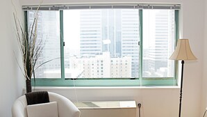 City Apartment, 1 Bedroom, City View | Living area | Flat-screen TV - Travel City Apartments at Newport Centre (Jersey City)