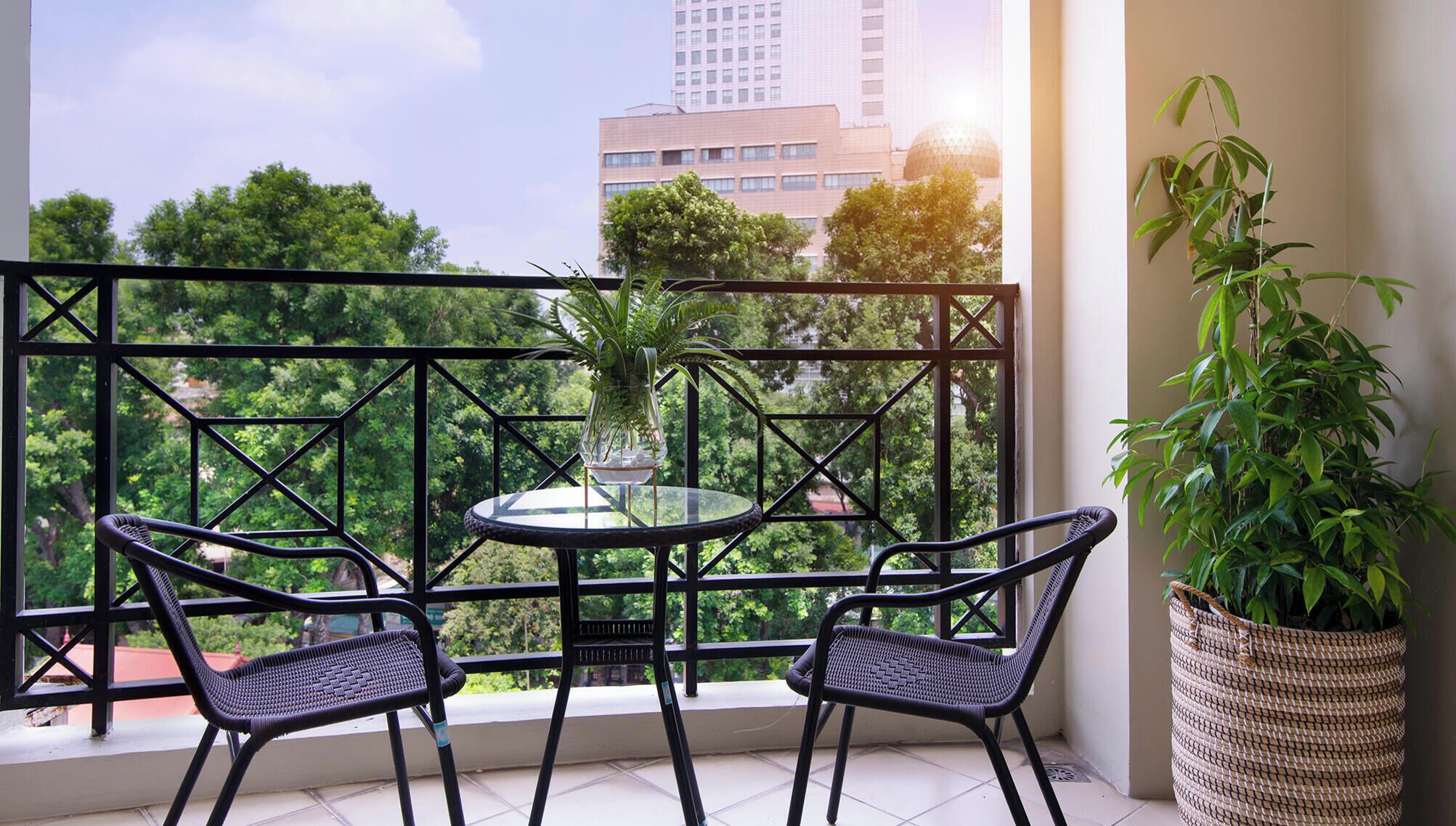 高级公寓, 1 间卧室, 私人浴室, 城市景观 | 阳台景观