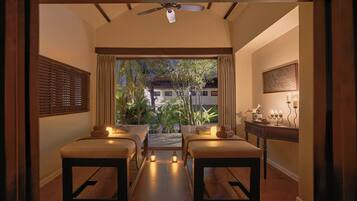 Body treatments, aromatherapy, hot stone massages, facials, massages