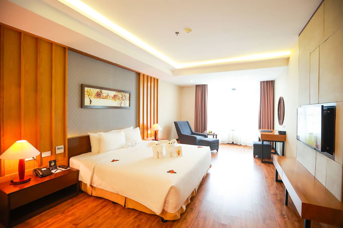 Habitación Deluxe doble, vistas al mar | 1 dormitorio, minibar, caja fuerte y escritorio