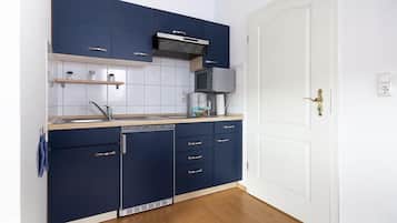 Departamento familiar | Cocina privada | Refrigerador, parrilla de estufa, tetera eléctrica y tostadora