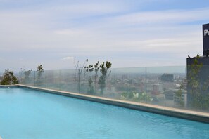 Outdoor pool, sun loungers