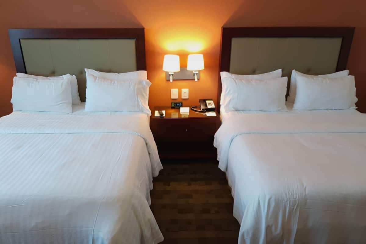 Standard Room, 2 Queen Beds | In-room safe, desk, laptop workspace, iron/ironing board