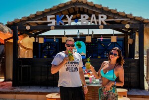 Private beach nearby, white sand, free beach shuttle, sun loungers