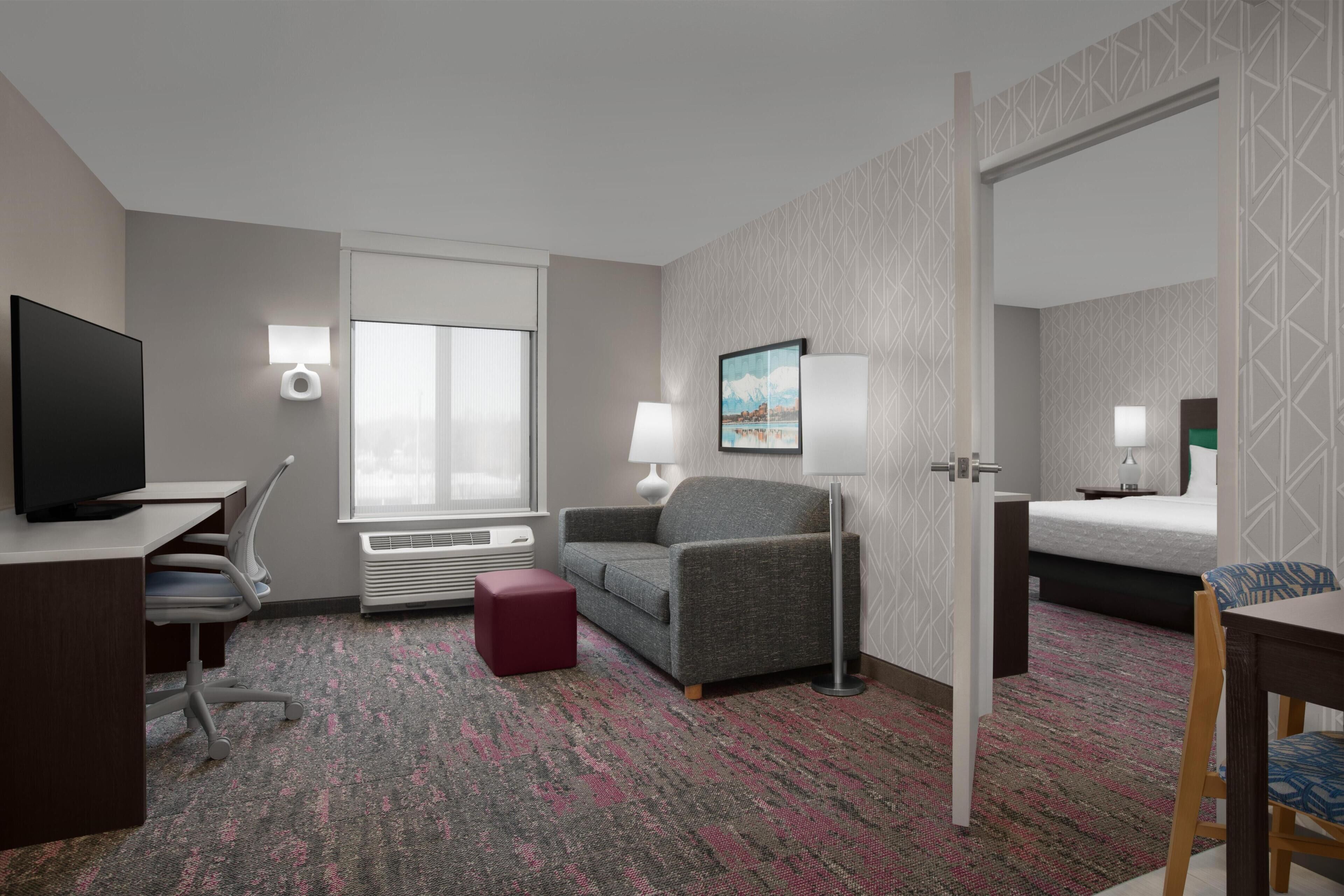 42-inch flat-screen TV with satellite channels, TV, MP3 dock