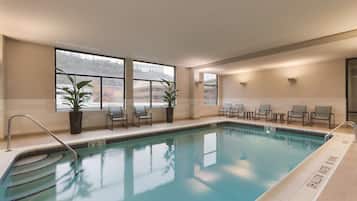 Indoor pool, sun loungers
