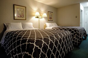 Standard Room, 2 Queen Beds (A Building - Ground Level) | Bathroom | Combined shower/tub, rainfall showerhead, free toiletries, towels - Perfect Inns & Suites (Weyburn)