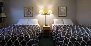 Standard Room, 2 Queen Beds (A Building - Ground Level) | Desk, blackout drapes, iron/ironing board, rollaway beds