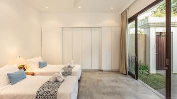 Deluxe Villa, 2 Bedrooms, Private Pool, Pool View | 2 bedrooms, in-room safe, desk, iron/ironing board