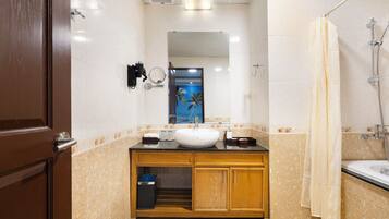 Family Suite | Bathroom | Designer toiletries, slippers, towels