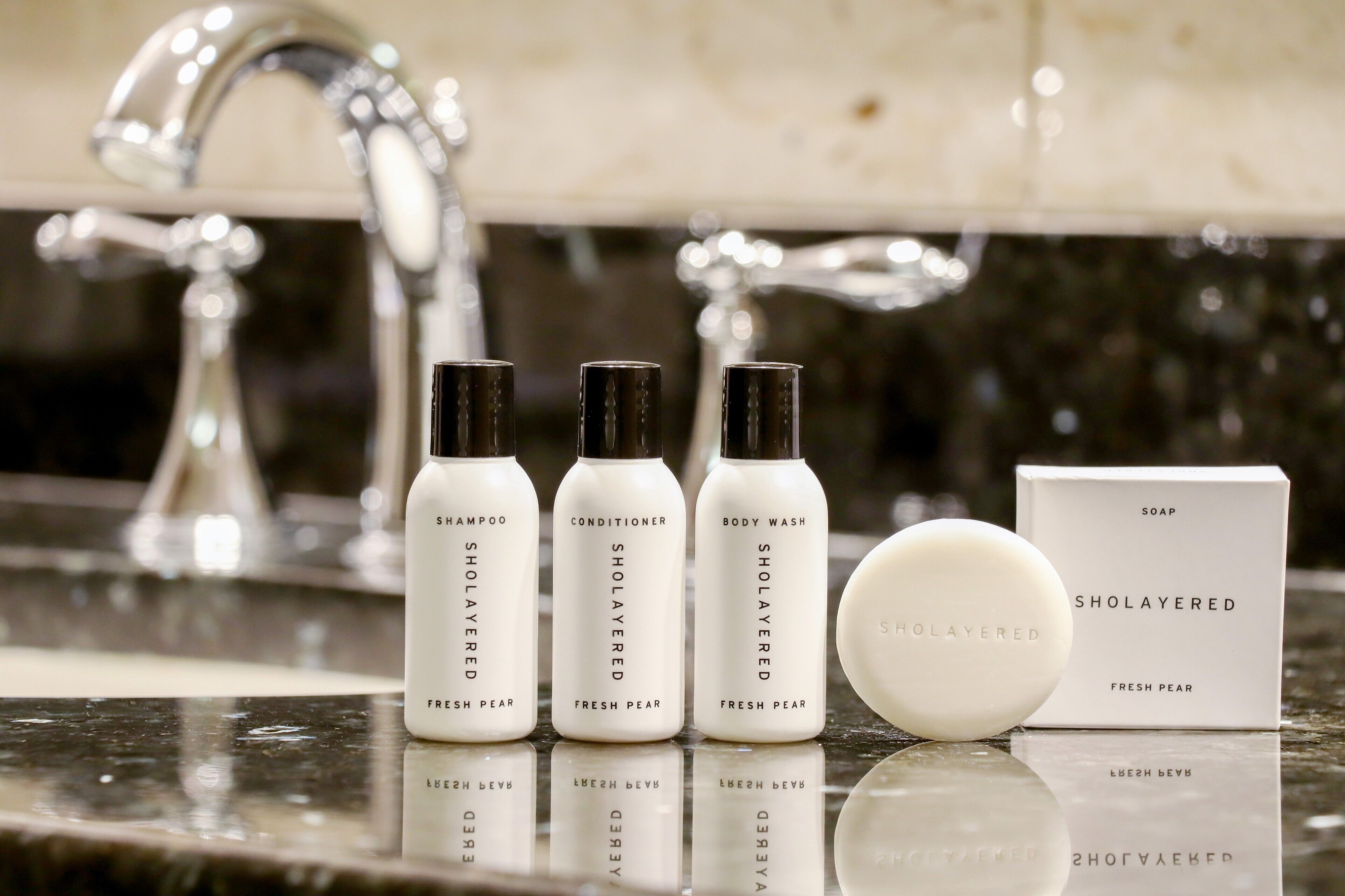 separate bathtub and shower, free toiletries, hair dryer, slippers