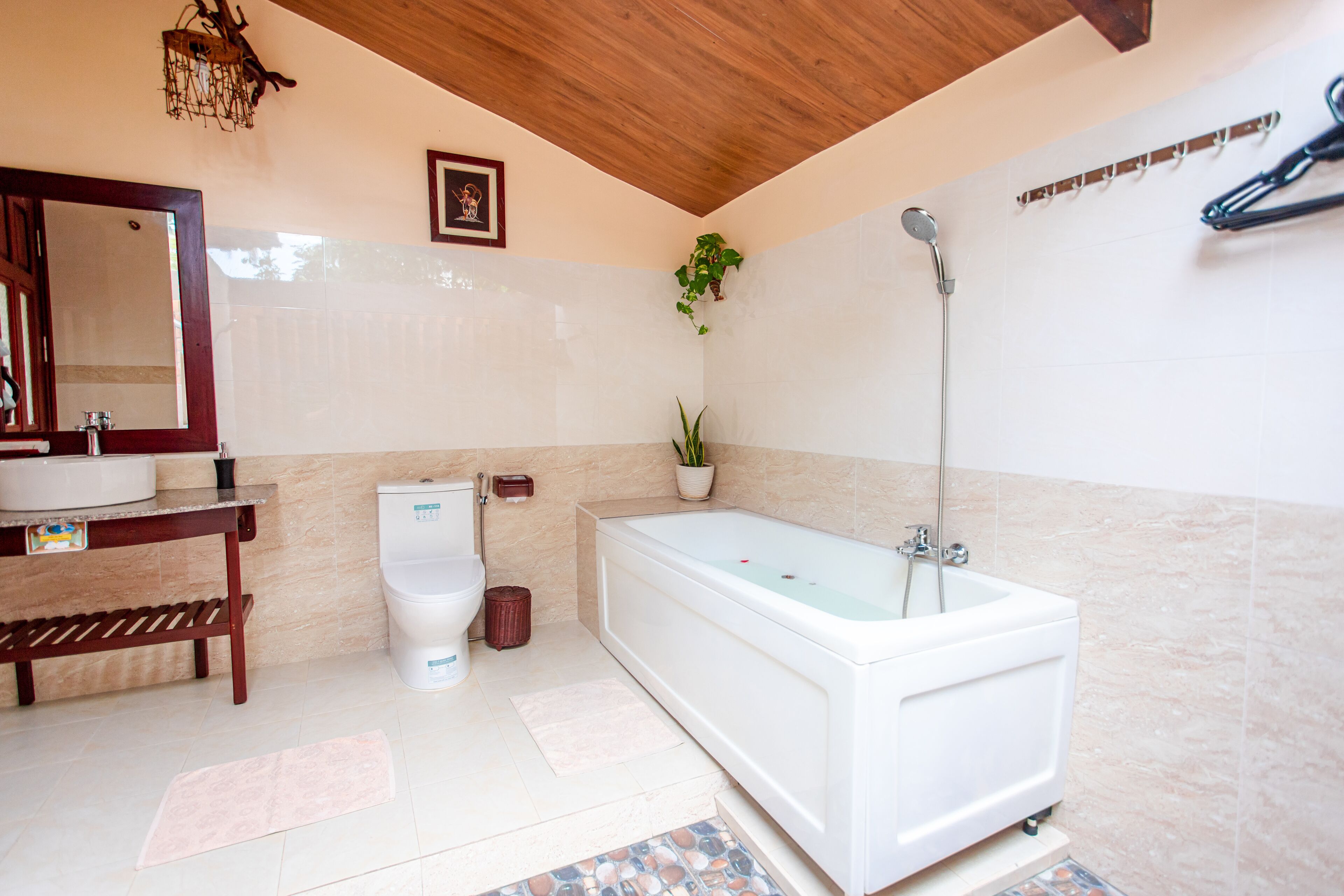 bungalow, beachfront | bathroom | free toiletries, hair dryer, slippers, towels