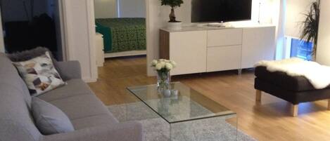 Departamento, 2 habitaciones, balcón | Sala de estar | Televisión