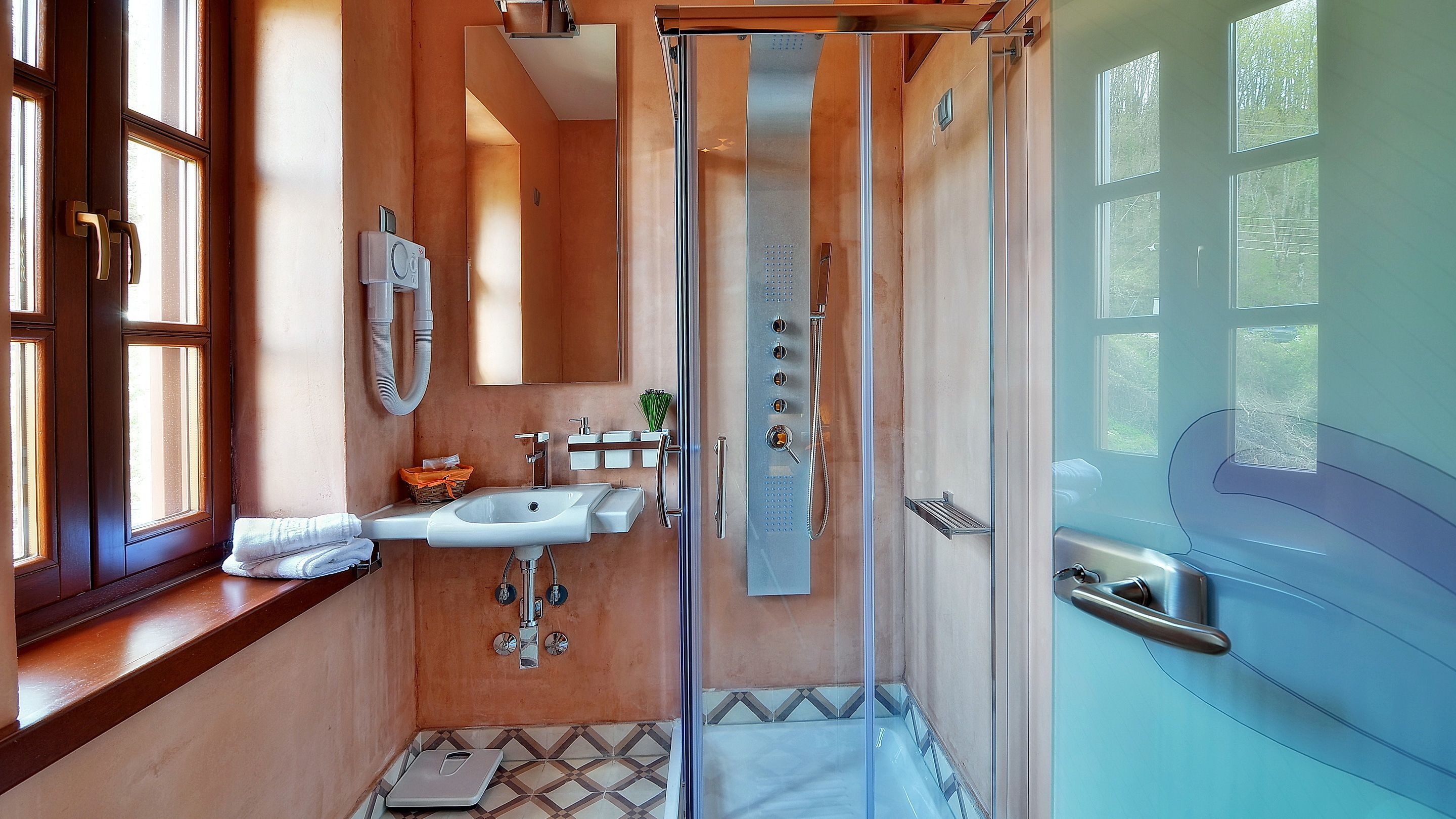 deluxe studio | bathroom | free toiletries, hair dryer, bathrobes, slippers