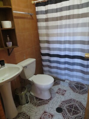 Douche, articles de toilette gratuits, serviettes fournies