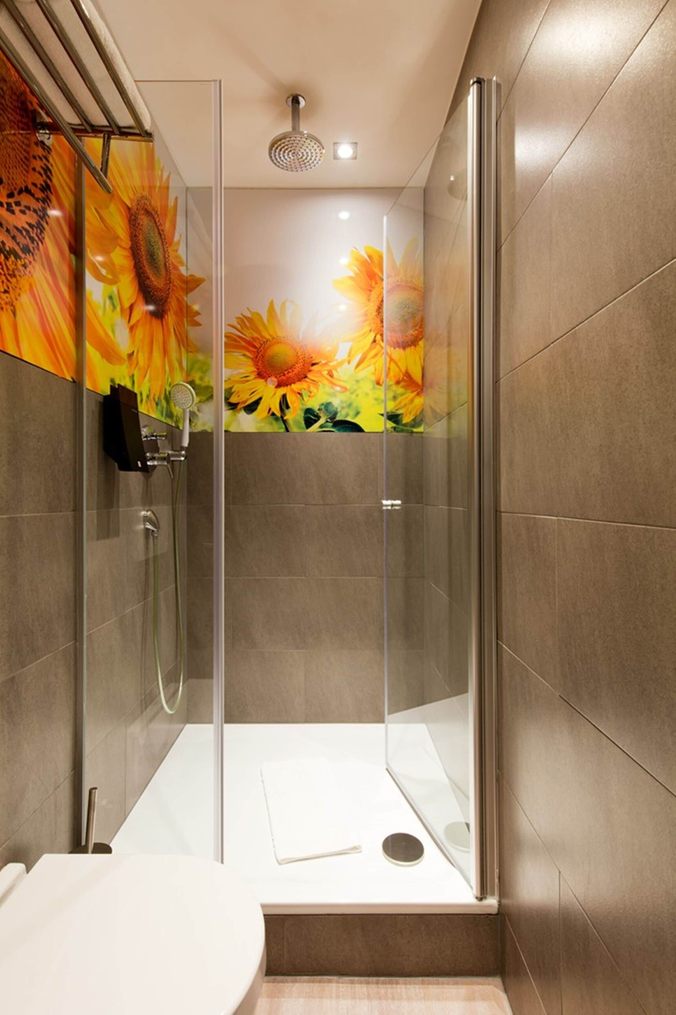 shower, rainfall showerhead, free toiletries, hair dryer