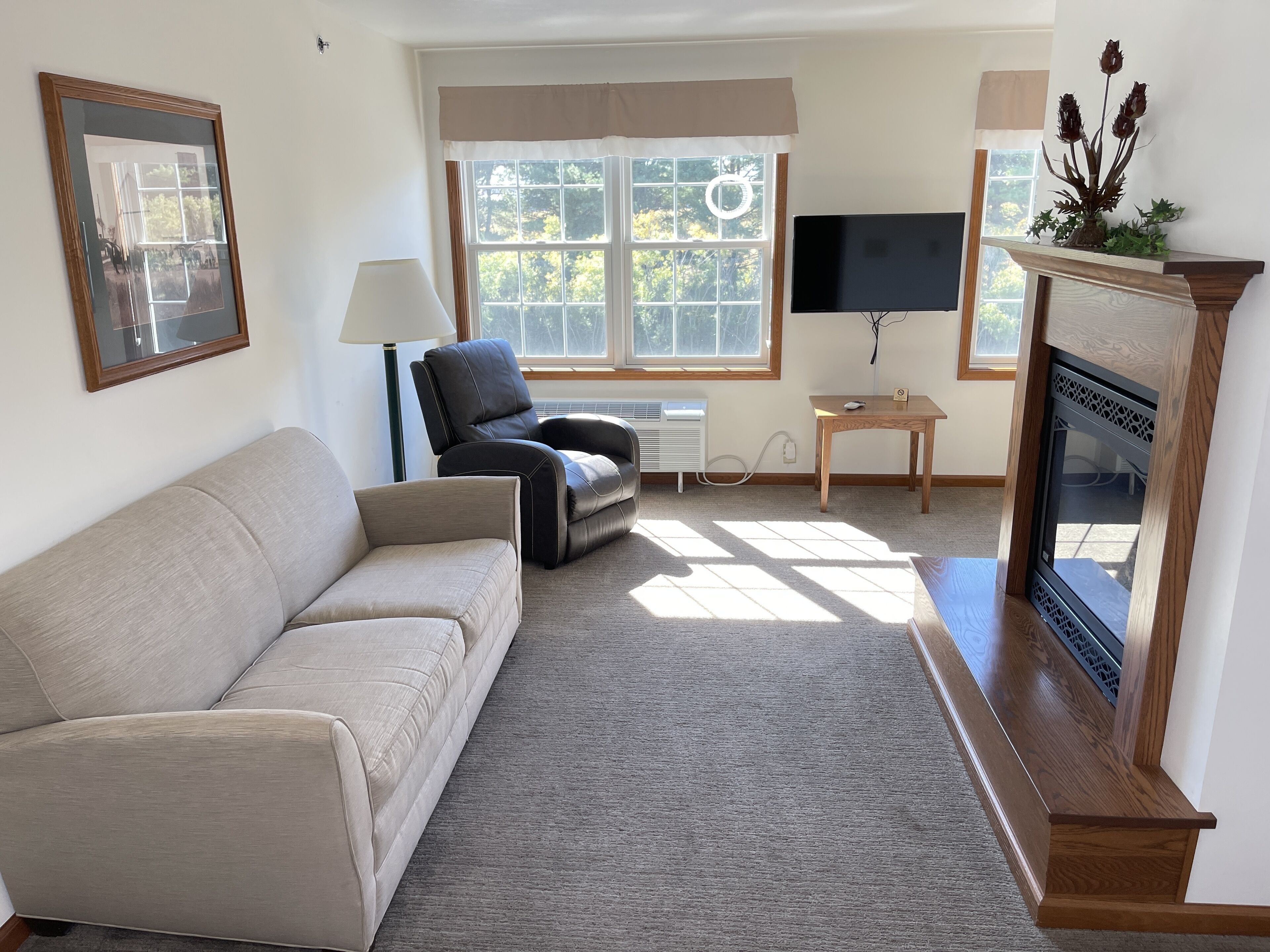 honeymoon suite | living area | flat-screen tv