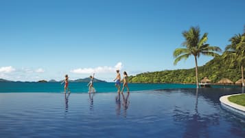 4 outdoor pools, open 8:00 AM to 8:00 PM, free pool cabanas