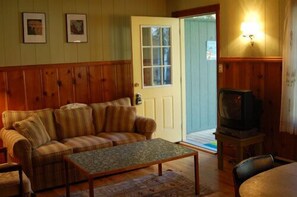 Cottage, 1 Bedroom (6) | Living room | TV - Fire Fly Resort (Union Pier)