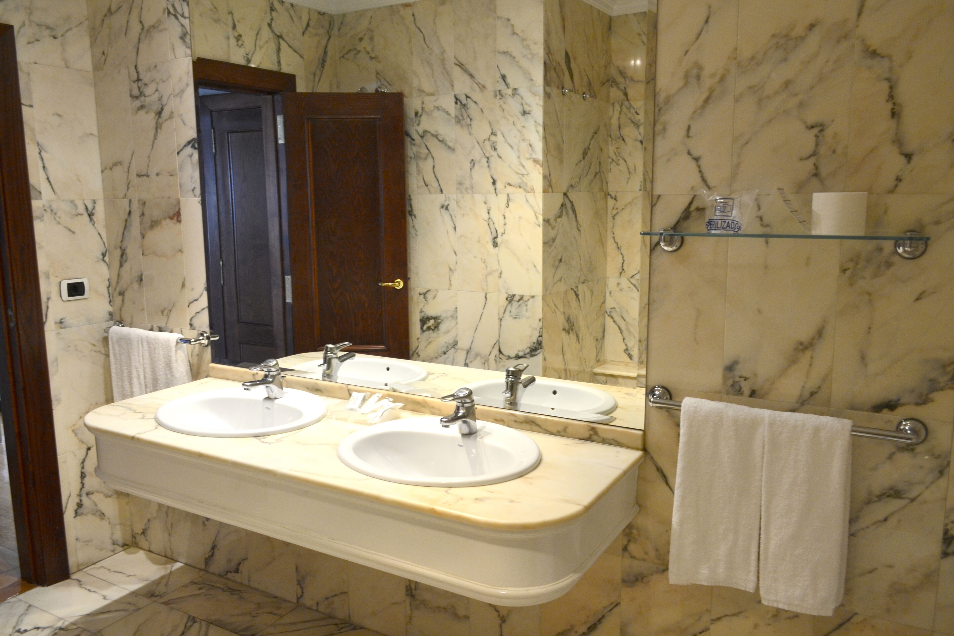 family room | bathroom | hair dryer, towels, soap, toilet paper