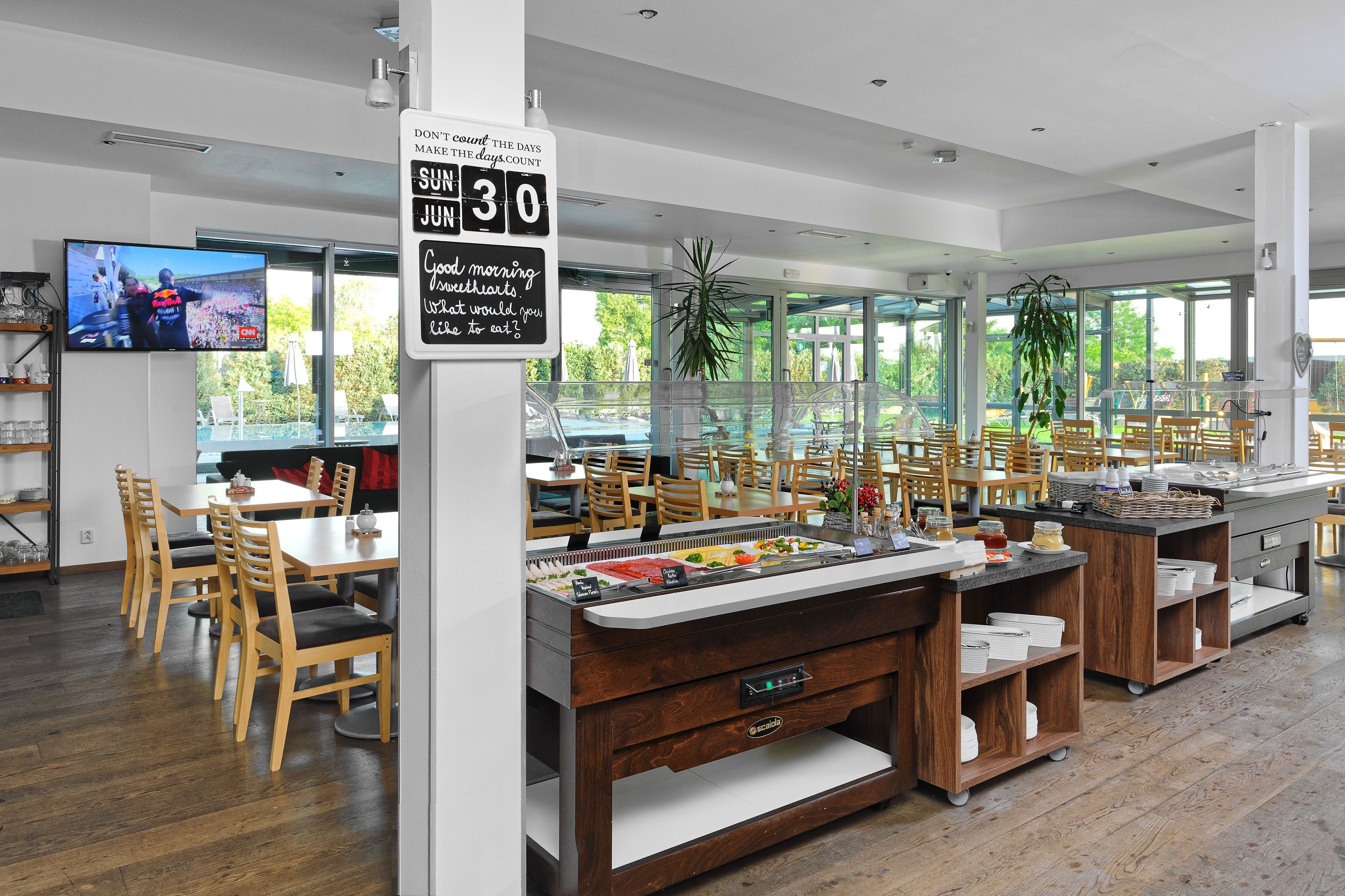 Daily buffet breakfast (EUR 12 per person)