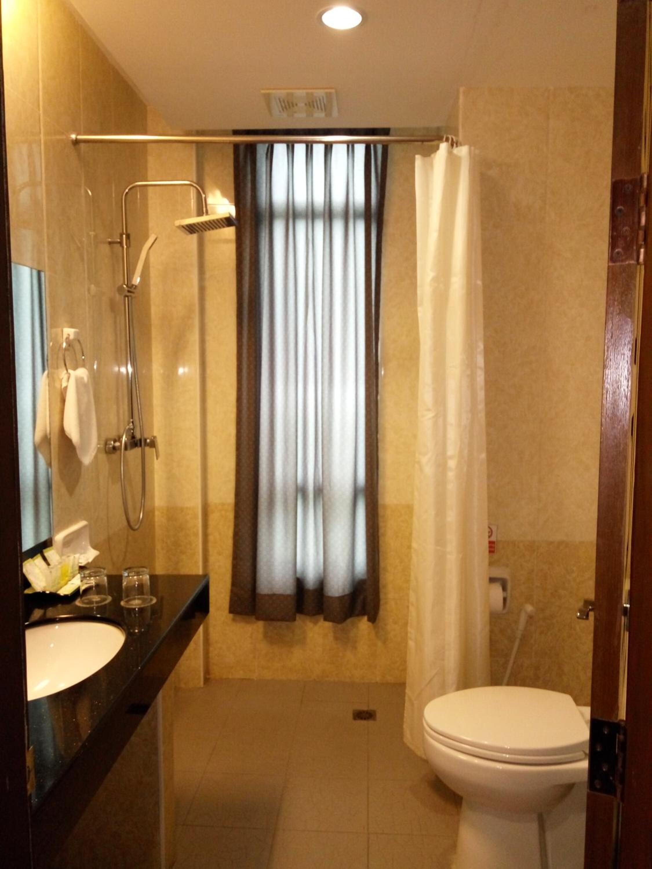 free toiletries, hair dryer, bathrobes, slippers