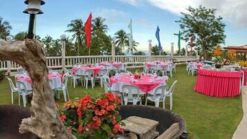 Outdoor banquet area